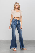 Load image into Gallery viewer, BUTTON DOWN WIDE FLARE JEANS