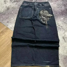 Load image into Gallery viewer, American Street Fashion Trend Gothic Print Loose Jeans Men Harajuku Y2K New Hip Hop Joker Oversized Wide-leg Pants Unisex Jeans