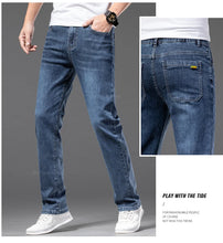 Load image into Gallery viewer, Summer New Men's Thin Jeans Elastic Waist Loose Straight Comfortable Casual Denim Pants Brand Trousers Plus Size 42 44 46