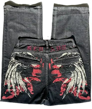 Load image into Gallery viewer, American Street Fashion Trend Gothic Print Loose Jeans Men Harajuku Y2K New Hip Hop Joker Oversized Wide-leg Pants Unisex Jeans