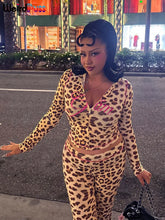 Load image into Gallery viewer, Weird Puss Leopard Print 2 Piece Set