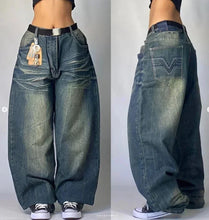 Load image into Gallery viewer, American Street Fashion Trend Gothic Print Loose Jeans Men Harajuku Y2K New Hip Hop Joker Oversized Wide-leg Pants Unisex Jeans