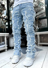 Load image into Gallery viewer, Men's Patchwork Creative Tassels Decoration Straight Denim Jean
