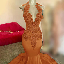 Load image into Gallery viewer, Diamonds Long Mermaid Prom Dress