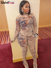 Load image into Gallery viewer, Weird Puss Aesthetic Print Sexy Women 2 Piece Set