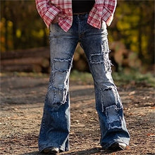 Load image into Gallery viewer, Vintyage Patch Stretch American Style Flared Jeans