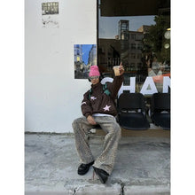 Load image into Gallery viewer, American retro jeans 2024 new camouflage leopard print jeans for men and women loose straight and versatile casual trousers