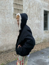Load image into Gallery viewer, Fur Collar And Velvet Padded Warm Hooded Coat