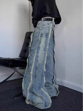 Load image into Gallery viewer, American Spring and Autumn Street Trendy Personalized Tassel Straight leg Jeans for Couples Loose Retro Wide Leg Casual Pants