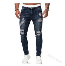 Load image into Gallery viewer, Mens Ripped Skinny Jeans Blue Slim Fit Hole Pencil Pants Biker Casual Trousers Streetwear 2020 High Quality Denim Man Clothing