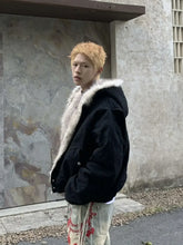 Load image into Gallery viewer, Fur Collar And Velvet Padded Warm Hooded Coat