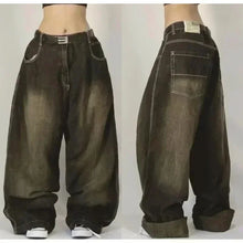 Load image into Gallery viewer, American Street Fashion Trend Gothic Print Loose Jeans Men Harajuku Y2K New Hip Hop Joker Oversized Wide-leg Pants Unisex Jeans
