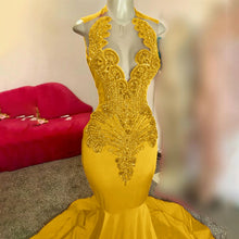 Load image into Gallery viewer, Diamonds Long Mermaid Prom Dress