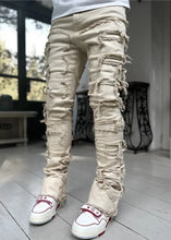Load image into Gallery viewer, Men's Patchwork Creative Tassels Decoration Straight Denim Jean