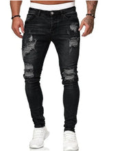 Load image into Gallery viewer, Mens Ripped Skinny Jeans Blue Slim Fit Hole Pencil Pants Biker Casual Trousers Streetwear 2020 High Quality Denim Man Clothing