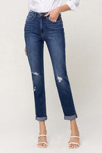 Load image into Gallery viewer, Distressed Double Cuffed stretch Mom Jeans
