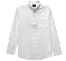 Load image into Gallery viewer, Mens White Long Sleeve Button Down Shirt
