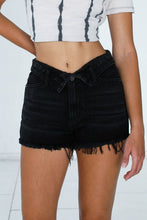 Load image into Gallery viewer, HIGH RISE BLACK RIBBON SHORTS
