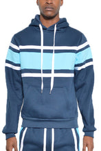 Load image into Gallery viewer, SOLID WITH THREE STRIPE PULLOVER HOODIE
