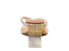 Load image into Gallery viewer, LITCHI CRYSTAL LINED THONG BLOCK HEELED SANDAL
