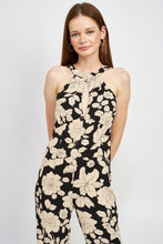 Load image into Gallery viewer, FLORAL HALTERNECK JUMPSUIT WITH OPEN BACK
