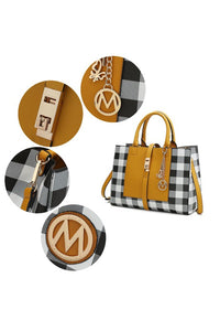 MKF Collection Yola Checkered Satchel bag by Mia k