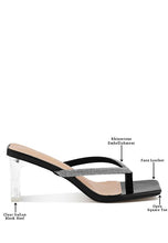 Load image into Gallery viewer, LITCHI CRYSTAL LINED THONG BLOCK HEELED SANDAL
