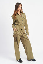 Load image into Gallery viewer, BOTTON DOWN CARGO JUMPSUIT
