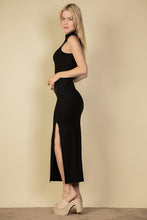 Load image into Gallery viewer, Ribbed Mock Neck Slit Bodycon Dress
