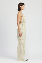 Load image into Gallery viewer, SPAGHETTI STRAP CARGO JUMPSUIT
