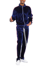 Load image into Gallery viewer, MENS VELOUR TRACK JACKET AND TRACK PANT SET
