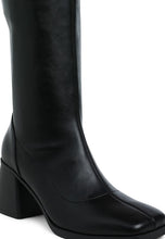 Load image into Gallery viewer, 21004-1762431004411-Faux Leather Block Heel Boots_SH5360_BLACK (3).jpg
