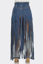 Load image into Gallery viewer, Bohemian Rhapsody Fringe Denim Skirt
