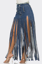 Load image into Gallery viewer, Bohemian Rhapsody Fringe Denim Skirt
