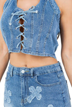 Load image into Gallery viewer, FASHION DENIM TWO PIECE SKIRT SET
