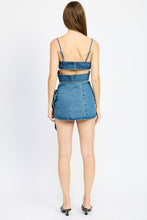 Load image into Gallery viewer, WRAPPED DETAIL DENIM TOP
