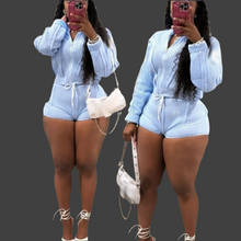 Load image into Gallery viewer, CH.   Sweater High Waist Short 2 Piece Set
