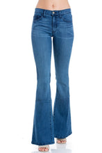 Load image into Gallery viewer, mid rise flare bell bottom denim jeans pants
