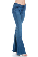 Load image into Gallery viewer, mid rise flare bell bottom denim jeans pants
