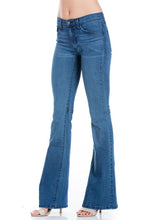 Load image into Gallery viewer, mid rise flare bell bottom denim jeans pants
