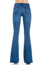 Load image into Gallery viewer, mid rise flare bell bottom denim jeans pants
