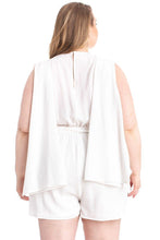 Load image into Gallery viewer, Shimmer Fabric Draped Open Sleeve Romper
