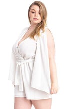 Load image into Gallery viewer, Shimmer Fabric Draped Open Sleeve Romper
