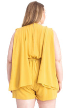 Load image into Gallery viewer, Shimmer Fabric Draped Open Sleeve Romper
