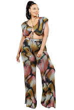 Load image into Gallery viewer, Plus Knitted Color Painting 2 Piece Pants Set
