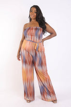 Load image into Gallery viewer, Printed Tube Jumpsuit With Self Belt
