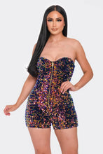 Load image into Gallery viewer, Multi Sequins Tube Top Romper
