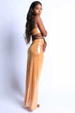 Load image into Gallery viewer, Foil Surplice Halter Top And Opened Maxi Skirt

