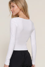 Load image into Gallery viewer, Long slv sweetheart neck seam detail knit top
