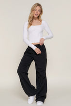 Load image into Gallery viewer, Long slv sweetheart neck seam detail knit top
